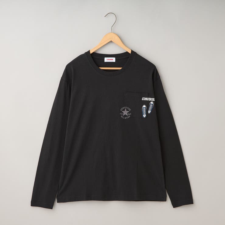 BLACK | 【WEB限定】CONVERSE （コンバース）天竺ポケットロングスリーブTシャツ | coen【men】