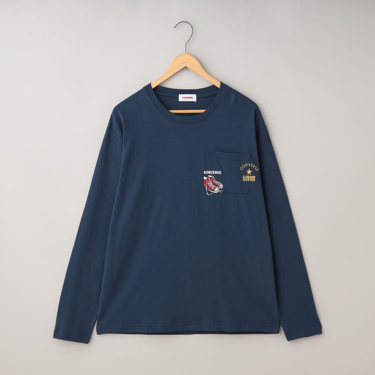 NAVY | 【WEB限定】CONVERSE （コンバース）天竺ポケットロングスリーブTシャツ | coen【men】