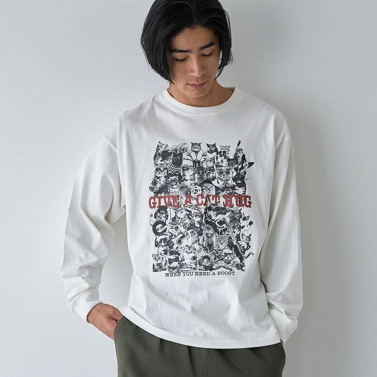 【WEB限定】アニマルプリントロングスリーブTシャツ | coen【men】 | 詳細画像1 