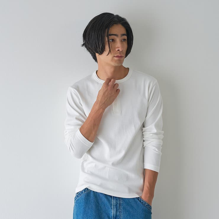 【WEB限定】スパンリブヘンリーベーシックTシャツ | coen【men】 | 詳細画像7 