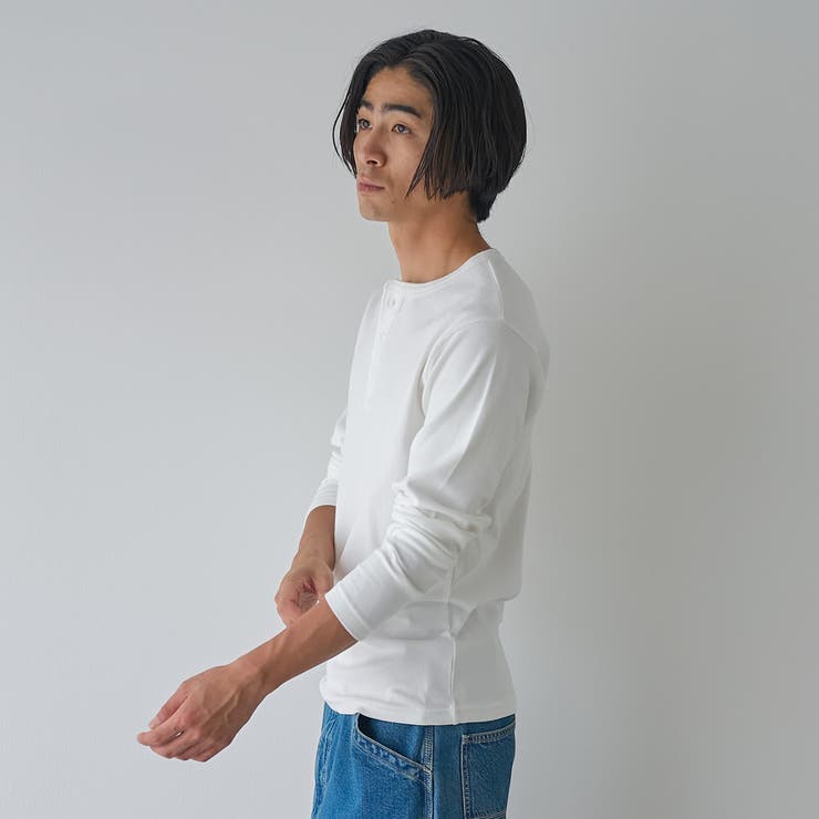 【WEB限定】スパンリブヘンリーベーシックTシャツ | coen【men】 | 詳細画像8 