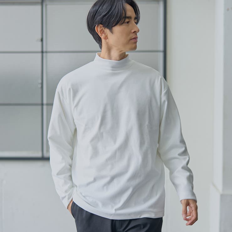 WHITE | ソフトタッチモチモチロングスリーブＴシャツ | coen【men】