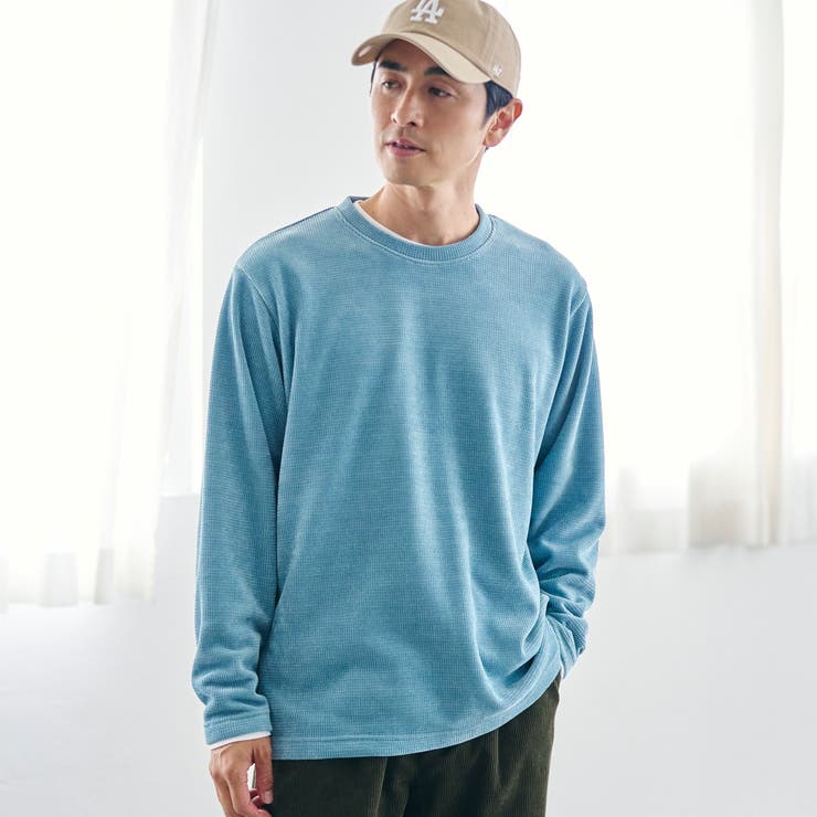 LT.BLUE | モールワッフル リアルレイヤード | coen【men】
