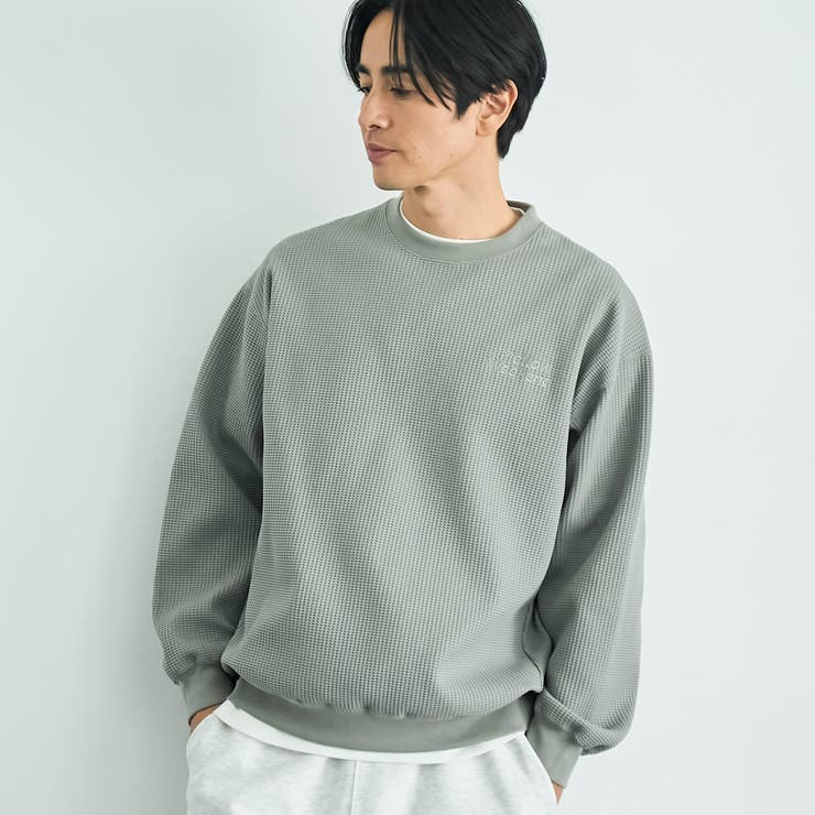 OLIVE | SOLOTEX(R)ヘビーワッフルクルーネック | coen【men】