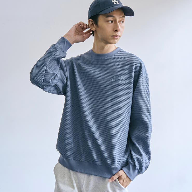 LT.BLUE | SOLOTEX(R)ヘビーワッフルクルーネック | coen【men】