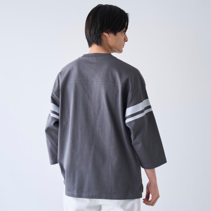 Repurヘビーコットン七分袖フットボールTシャツ【抗菌性、消臭性】 | coen【men】 | 詳細画像13 