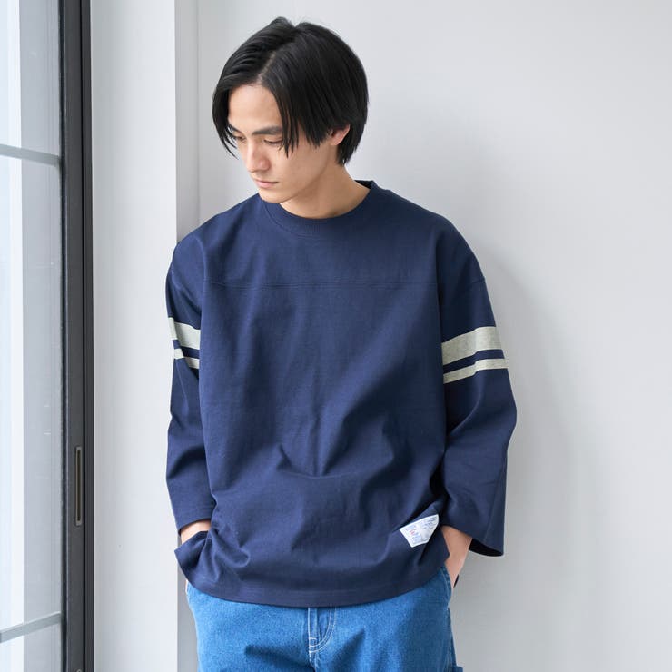 Repurヘビーコットン七分袖フットボールTシャツ【抗菌性、消臭性】 | coen【men】 | 詳細画像25 