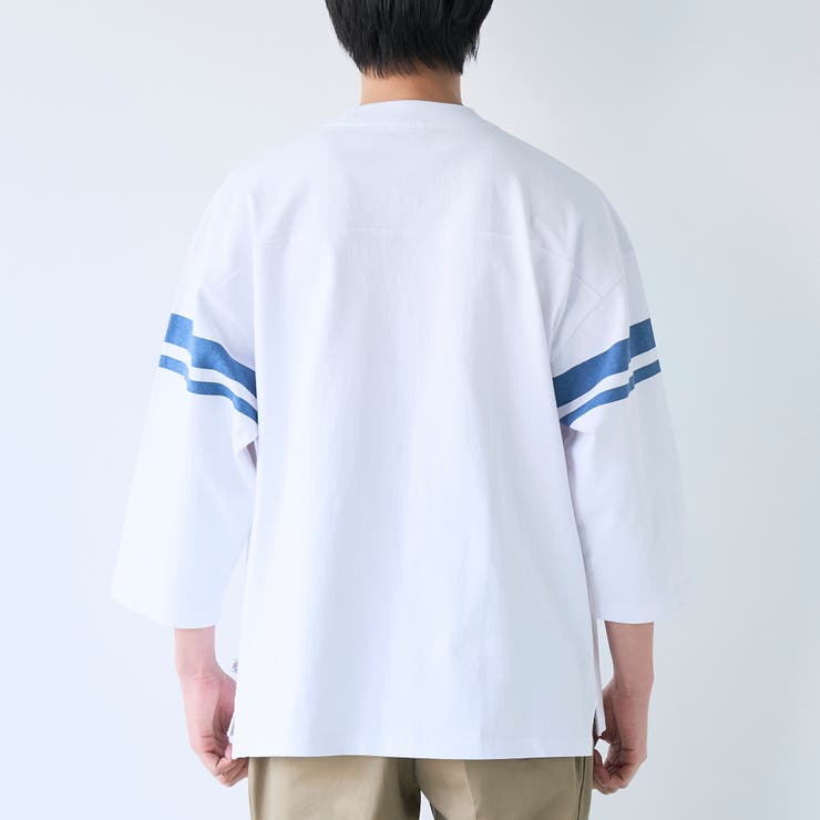 Repurヘビーコットン七分袖フットボールTシャツ【抗菌性、消臭性】 | coen【men】 | 詳細画像32 