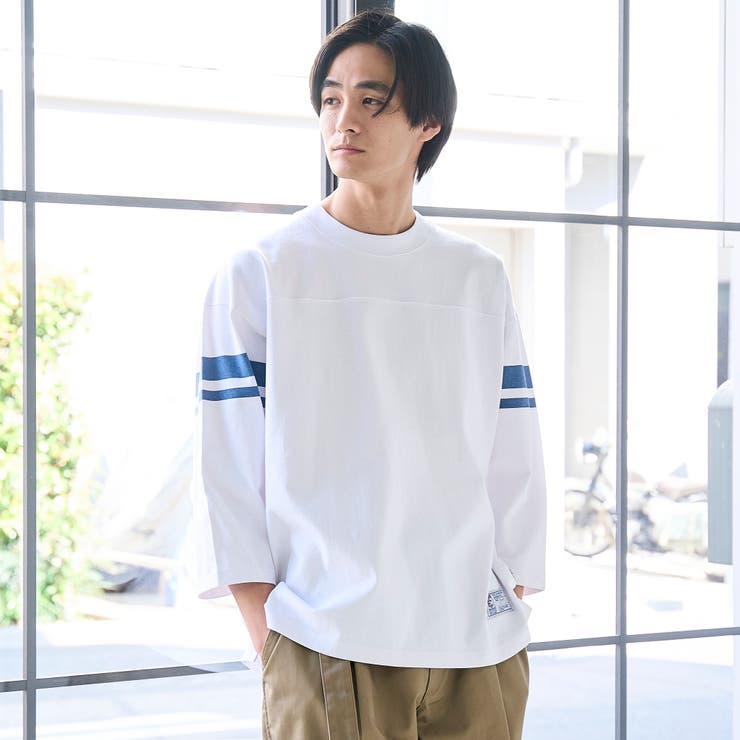 Repurヘビーコットン七分袖フットボールTシャツ【抗菌性、消臭性】 | coen【men】 | 詳細画像5 