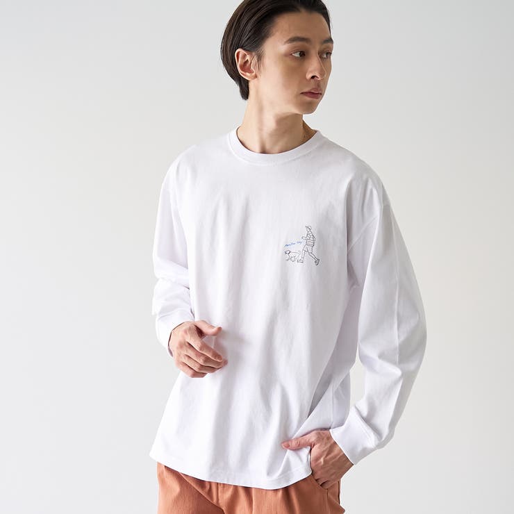 WHITE | KiyokazuTsujino プリントロングスリーブTシャツ | coen【men】