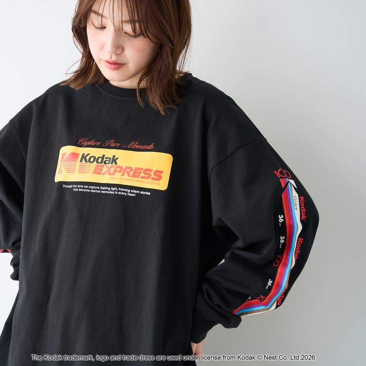 BLACK | 【Kodak/コダック】プリント ロングスリーブTシャツ | coen【men】