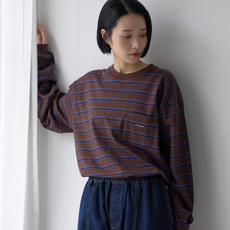 DK.BROWN | 【Tough&Soft】天竺マルチボーダーロングスリーブTシャツ | coen【men】