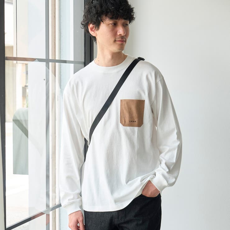 【Tough&Soft】布帛ポケット付き長袖Tシャツ | coen【men】 | 詳細画像1 