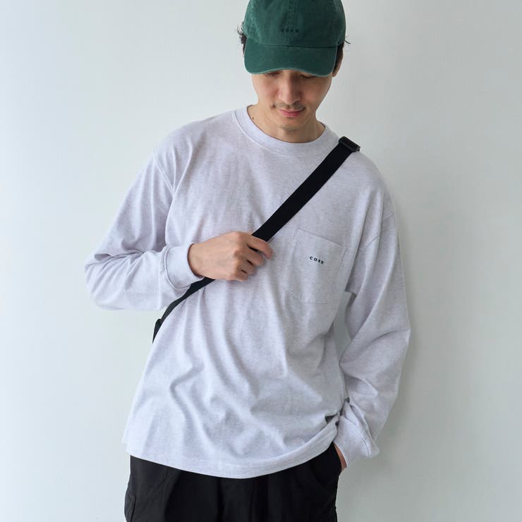 MD.GRAY | 【Tough&Soft】天竺coenロゴ刺繍入り無地長袖Tシャツ | coen【men】