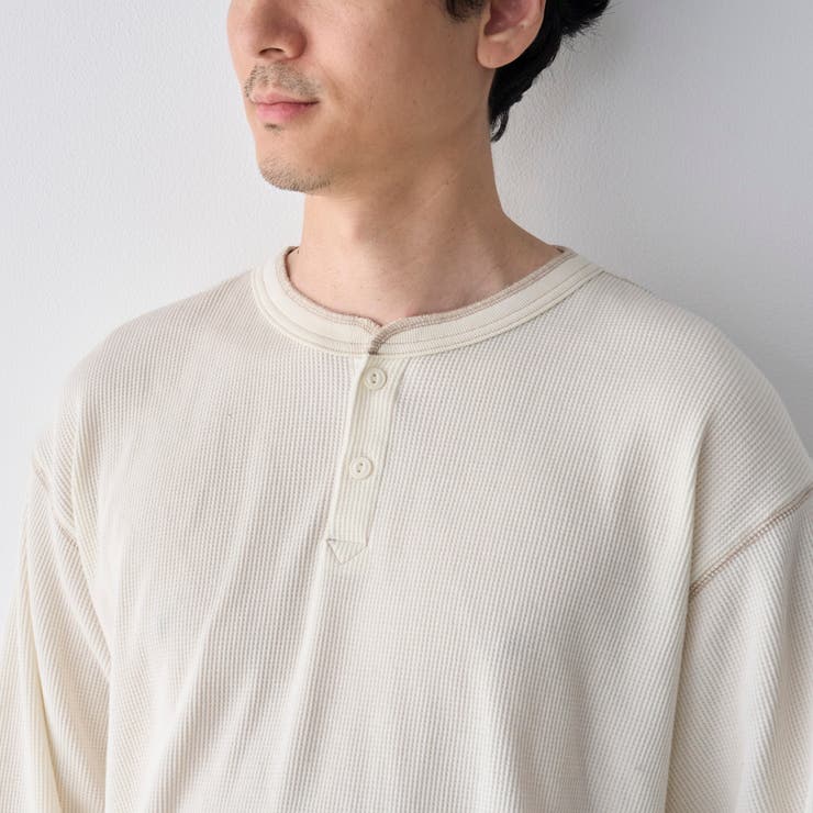 ワッフルヘンリーネック ロングスリーブ Tシャツ | coen【men】 | 詳細画像10 
