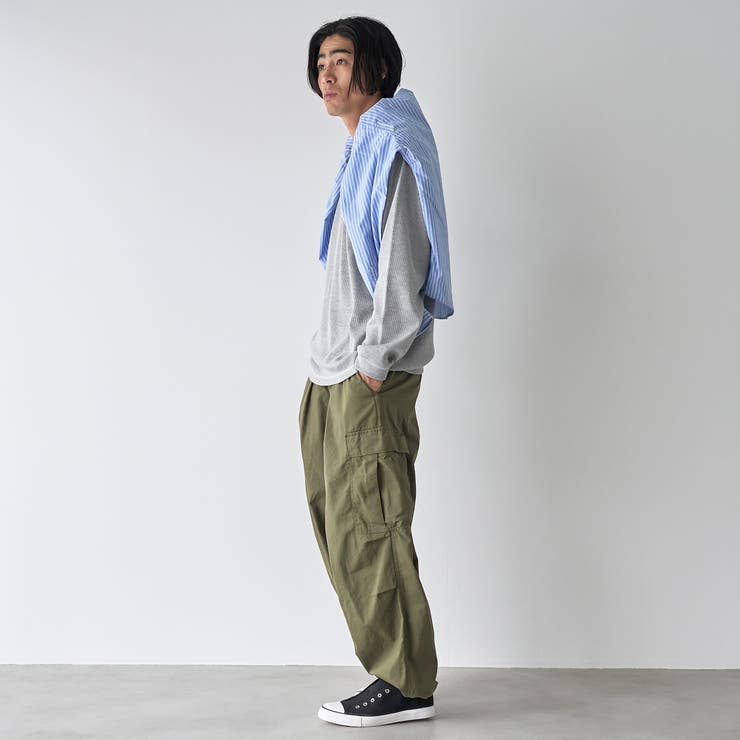 ワッフルヘンリーネック ロングスリーブ Tシャツ | coen【men】 | 詳細画像12 