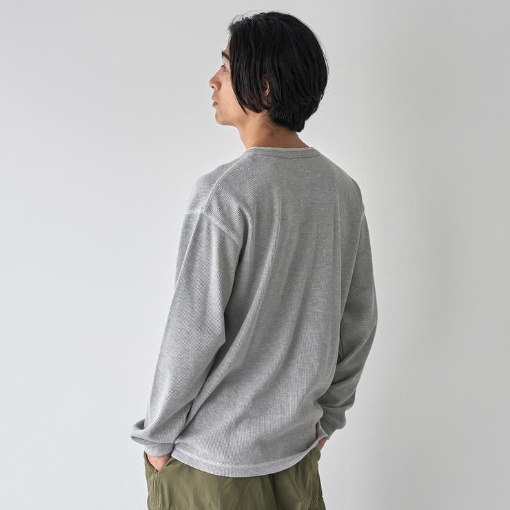 ワッフルヘンリーネック ロングスリーブ Tシャツ | coen【men】 | 詳細画像15 
