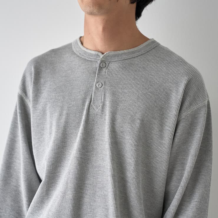 ワッフルヘンリーネック ロングスリーブ Tシャツ | coen【men】 | 詳細画像16 
