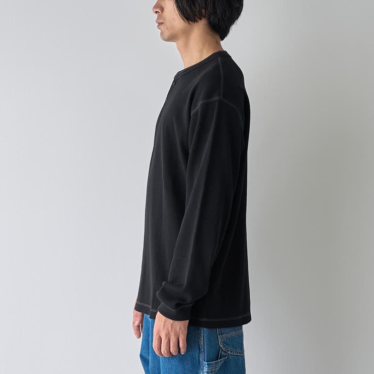 ワッフルヘンリーネック ロングスリーブ Tシャツ | coen【men】 | 詳細画像23 