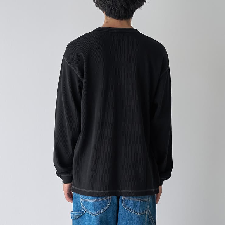 ワッフルヘンリーネック ロングスリーブ Tシャツ | coen【men】 | 詳細画像24 