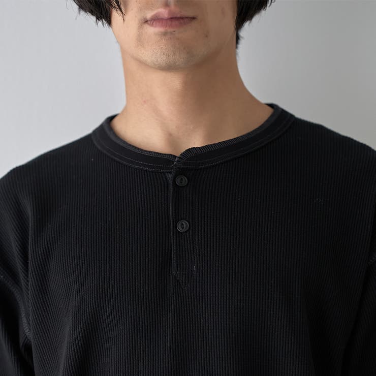 ワッフルヘンリーネック ロングスリーブ Tシャツ | coen【men】 | 詳細画像25 
