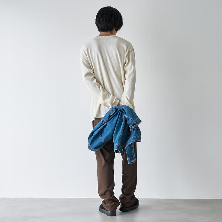 ワッフルヘンリーネック ロングスリーブ Tシャツ | coen【men】 | 詳細画像3 