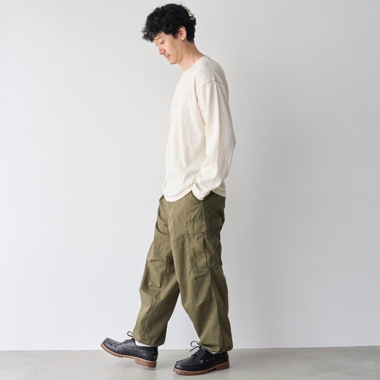 ワッフルヘンリーネック ロングスリーブ Tシャツ | coen【men】 | 詳細画像5 