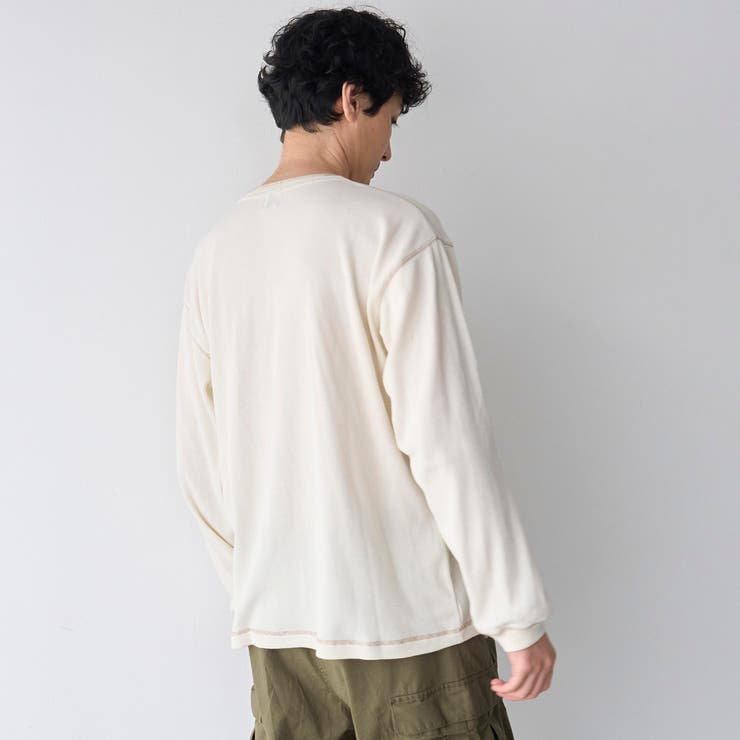 ワッフルヘンリーネック ロングスリーブ Tシャツ | coen【men】 | 詳細画像8 