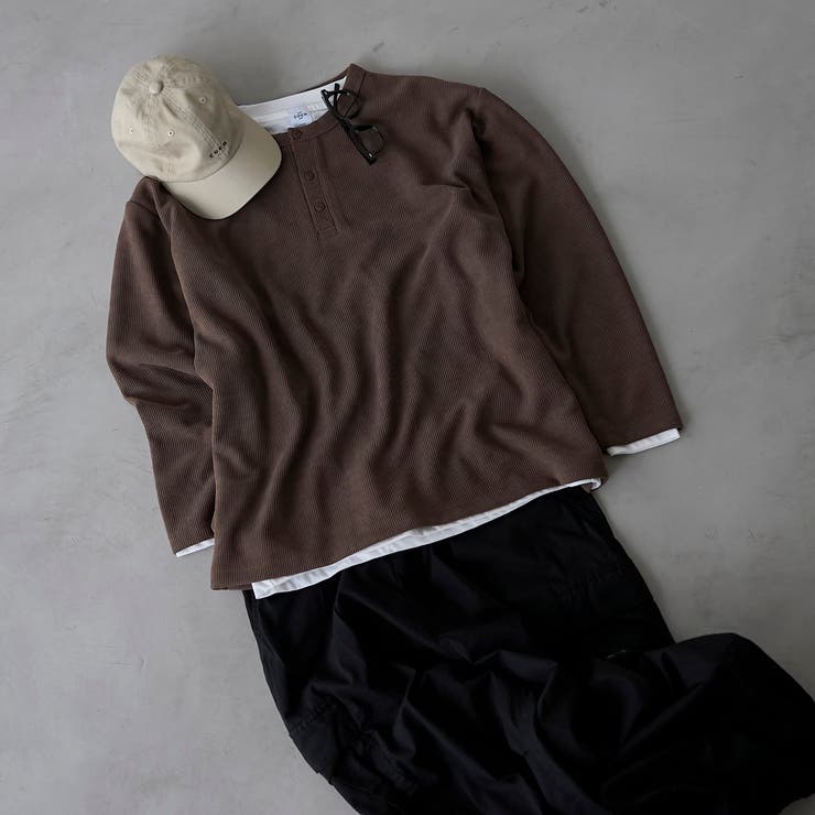 ダブルフェイスレイヤードロングスリーブTシャツ | coen【men】 | 詳細画像8 