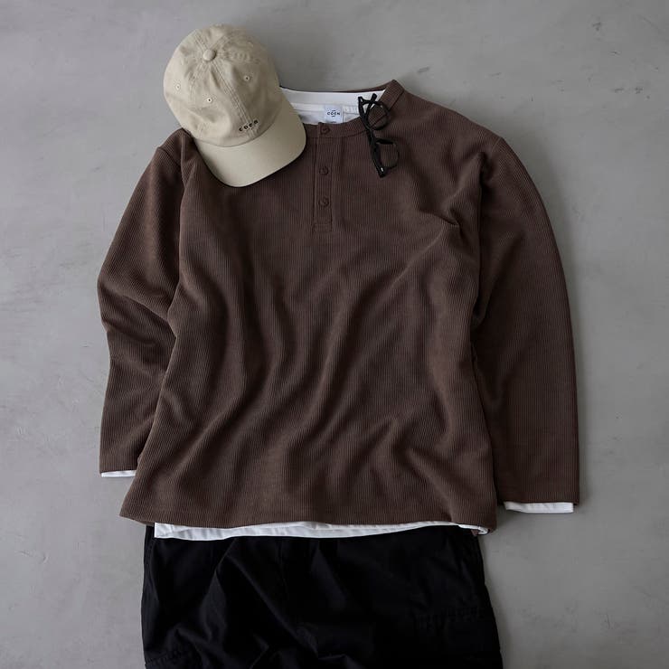 MD.BROWN | ダブルフェイスレイヤードロングスリーブTシャツ | coen【men】