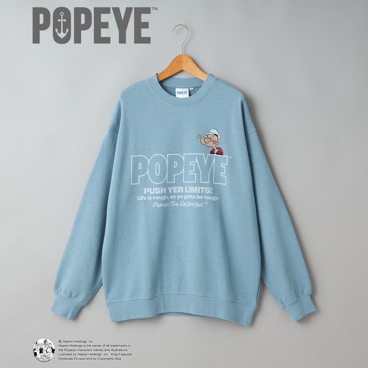 LT.BLUE | POPEYE（TM）（ポパイ）グラフィックプルオーバースウェット | coen【men】