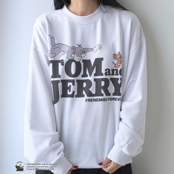 WHITE | TOM and JERRY（トムとジェリー）グラフィックプルオーバースウェット | coen【men】