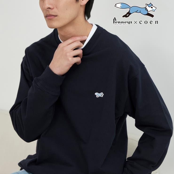 NAVY | Penneys（ぺニーズ）別注クリアコットンクルーネックスウェット | coen【men】