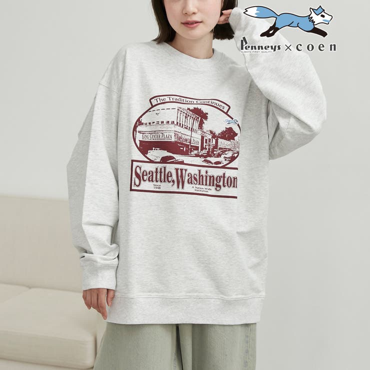 LT.GRAY | Penneys（ぺニーズ）別注クリアコットンロゴプリントスウェット | coen【men】
