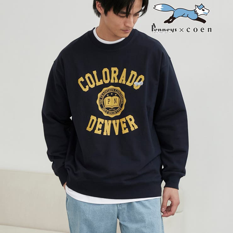 NAVY | Penneys（ぺニーズ）別注クリアコットンロゴプリントスウェット | coen【men】