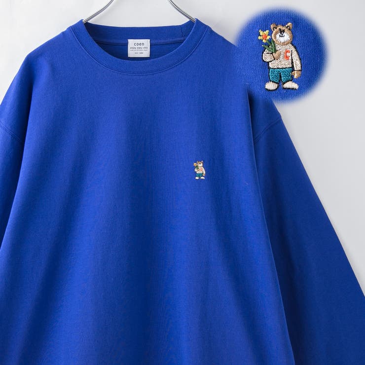 ROYAL | ワンポイントベア刺繍USAコットンロングスリーブＴ | coen【men】
