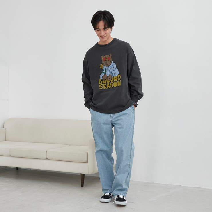 ベアピグメントプリントロングスリーブＴシャツ | coen【men】 | 詳細画像17 