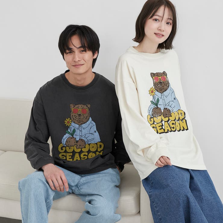ベアピグメントプリントロングスリーブＴシャツ | coen【men】 | 詳細画像2 