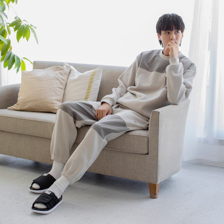 C.M.Wナイロンコンビ裏起毛クルーネックスウェット（セットアップ対応 ）[品番：COEW0003642]｜coen【men】（コーエン）のメンズファッション通販｜SHOPLIST（ショップリスト）