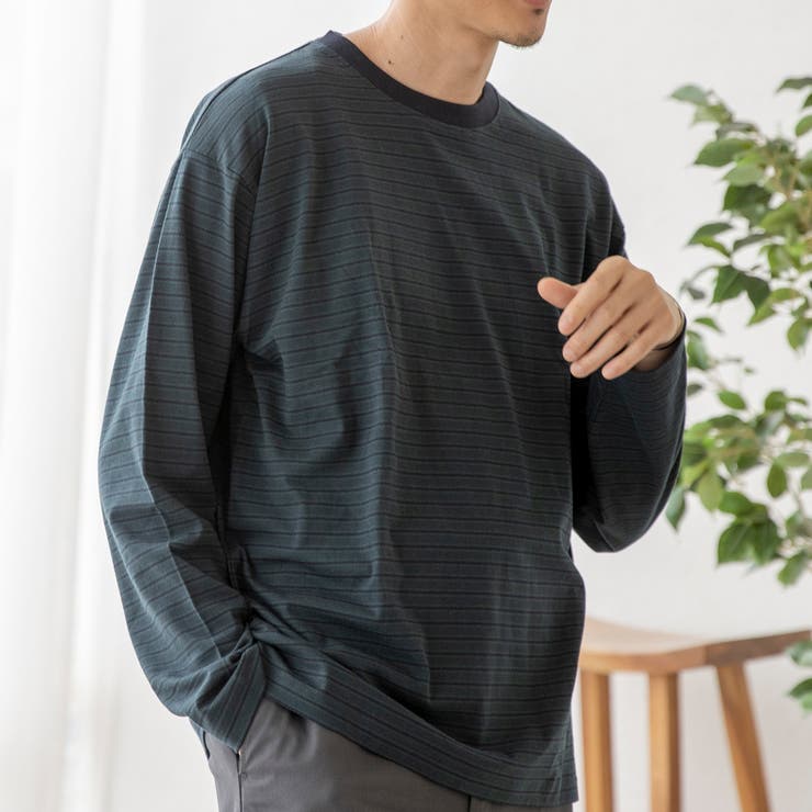 NAVY | ミジンボーダーロングスリーブTシャツ | coen【men】