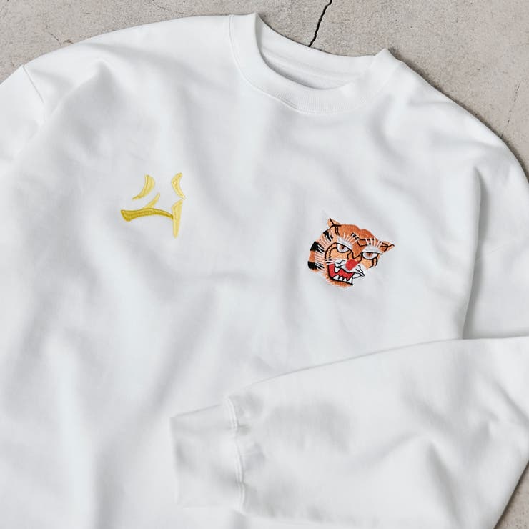 WHITE | ビッグシルエットスーベニア刺繍裏毛スウェット | coen【men】