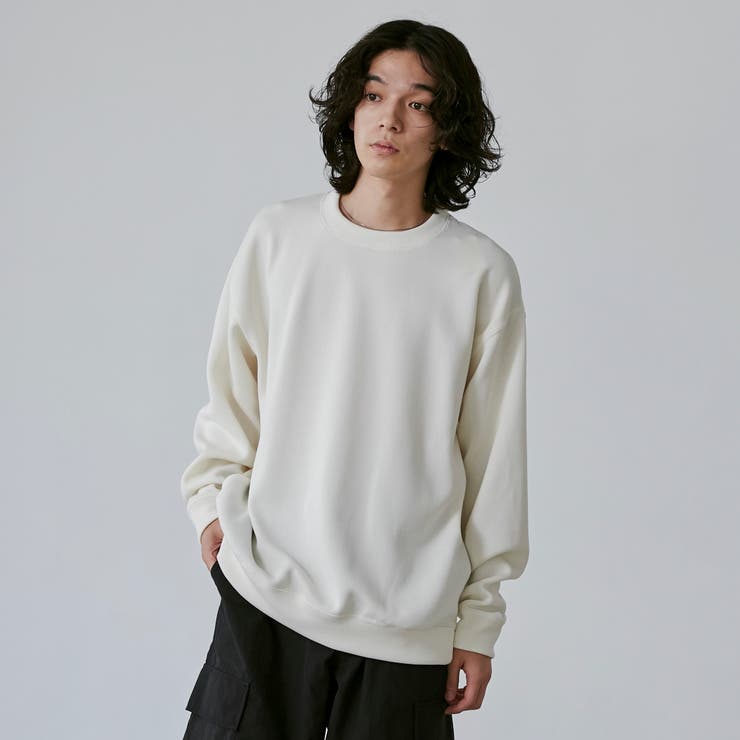 OFF WHITE】【RIB TECHシリーズ】Wフェイスクルーネックスウェット