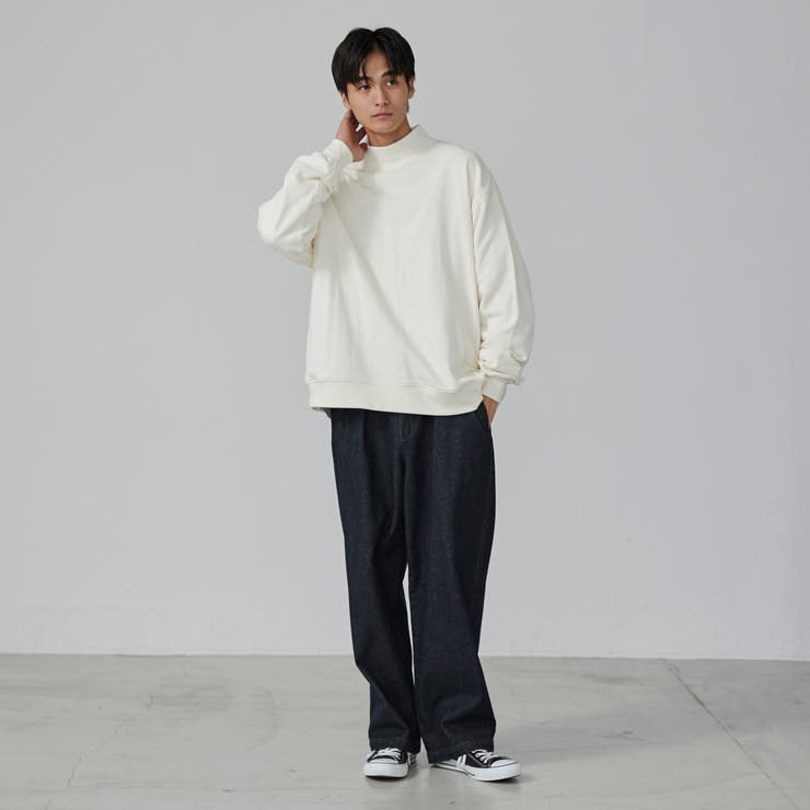 ルーズシルエットモックネック裏毛スウェット[品番：COEW0004885