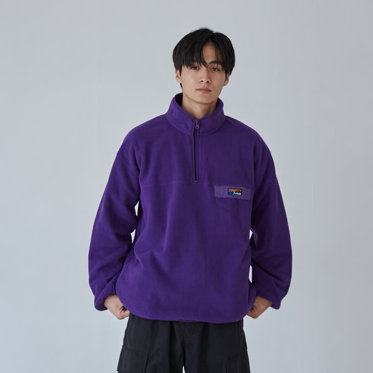 PURPLE】＜Parknik＞フリースハーフジッププルオーバー[品番