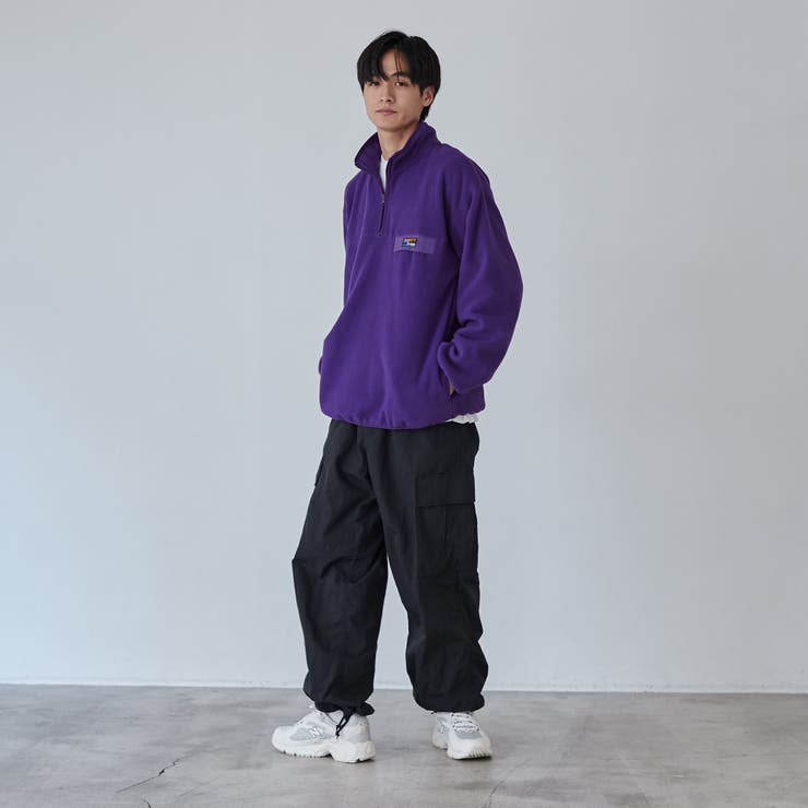 PURPLE】＜Parknik＞フリースハーフジッププルオーバー[品番