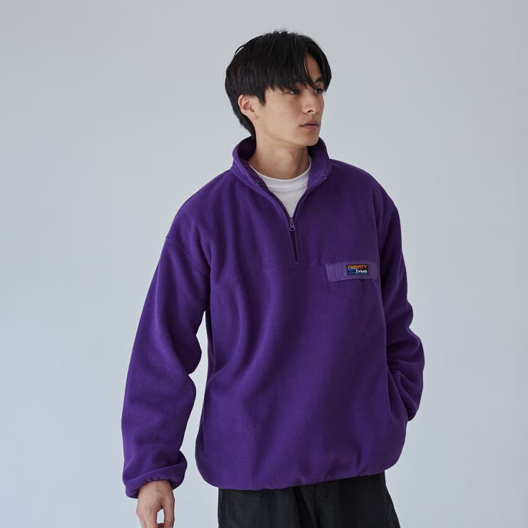 PURPLE】＜Parknik＞フリースハーフジッププルオーバー[品番