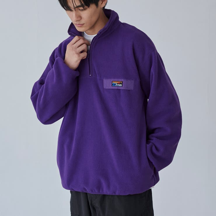 PURPLE】＜Parknik＞フリースハーフジッププルオーバー[品番