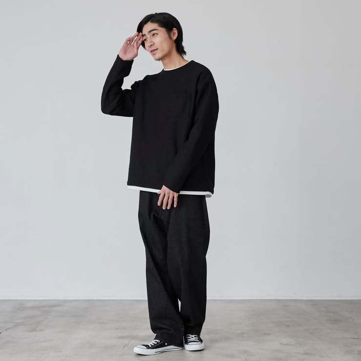 コットンタッチワッフルフェイクレイヤードプルオーバー | coen【men】 | 詳細画像11 