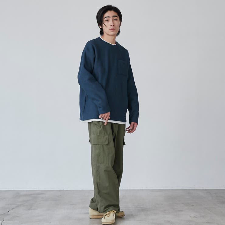 コットンタッチワッフルフェイクレイヤードプルオーバー | coen【men】 | 詳細画像17 