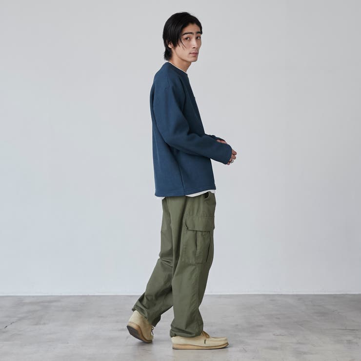 コットンタッチワッフルフェイクレイヤードプルオーバー | coen【men】 | 詳細画像19 